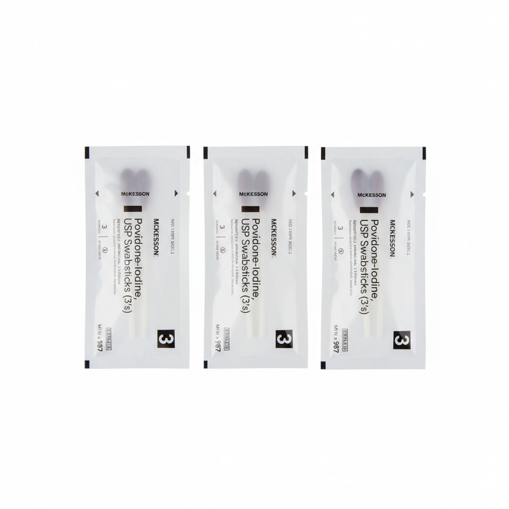 Three swabsticks laid out