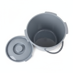 Top-down view of commode bucket interior