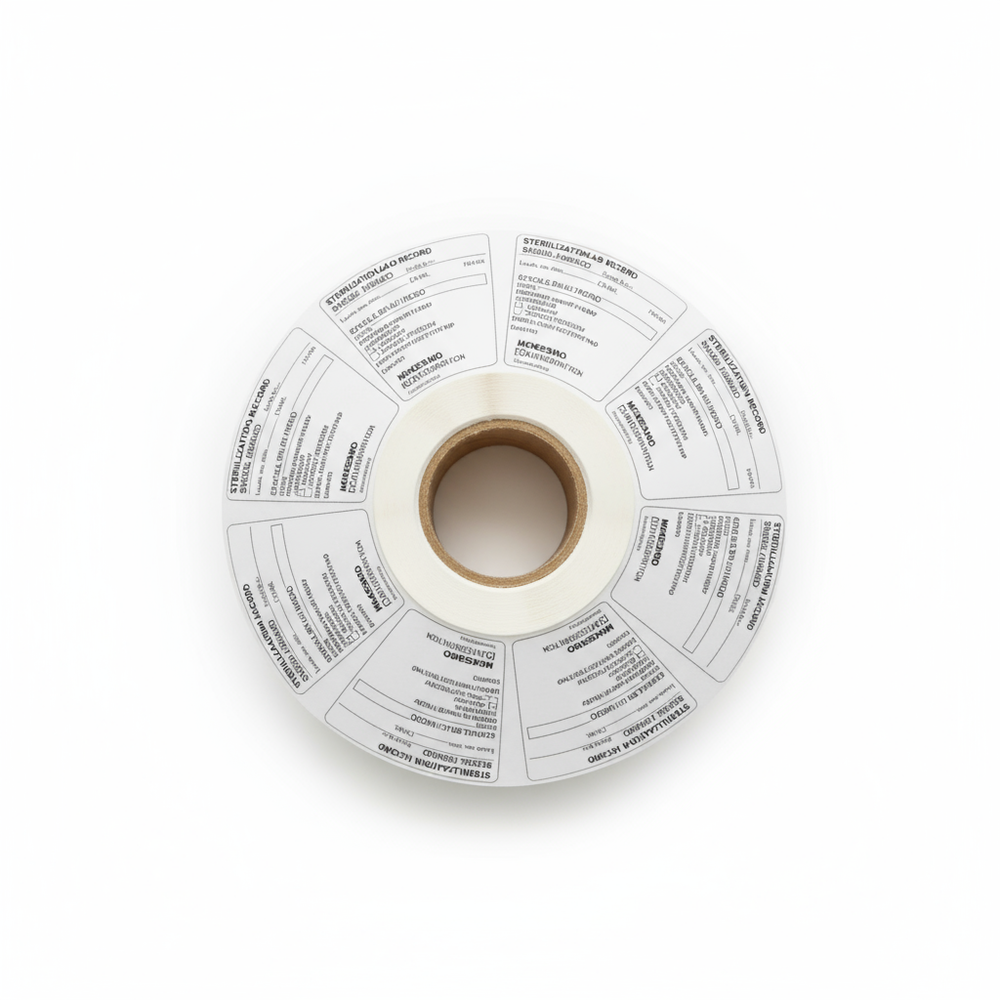 Top-down view of label roll