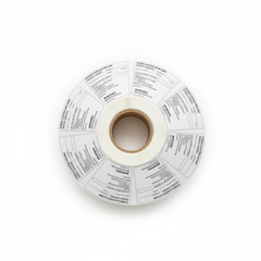 Top-down view of label roll