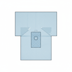 Top-down view of surgical drape