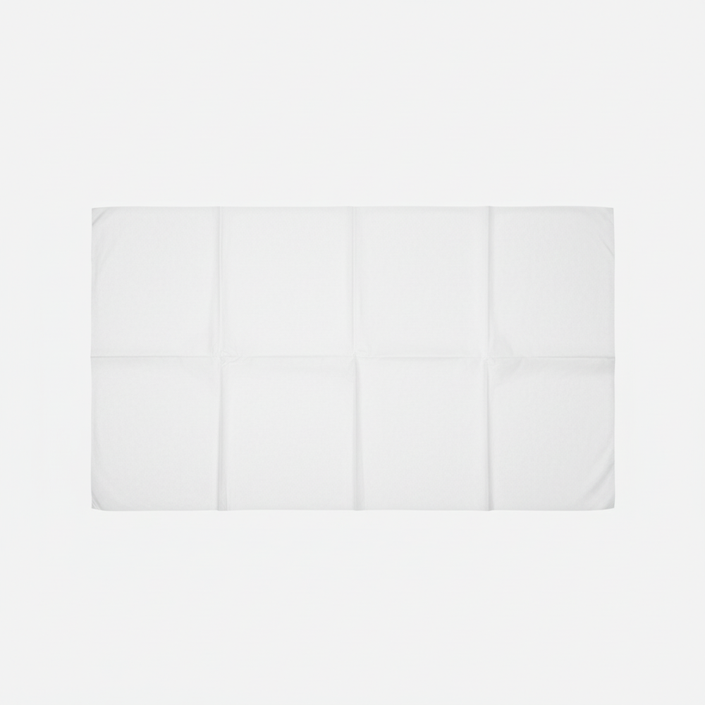 Top-down view of unfolded breast drape