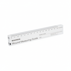 Top-down view of wound measuring ruler