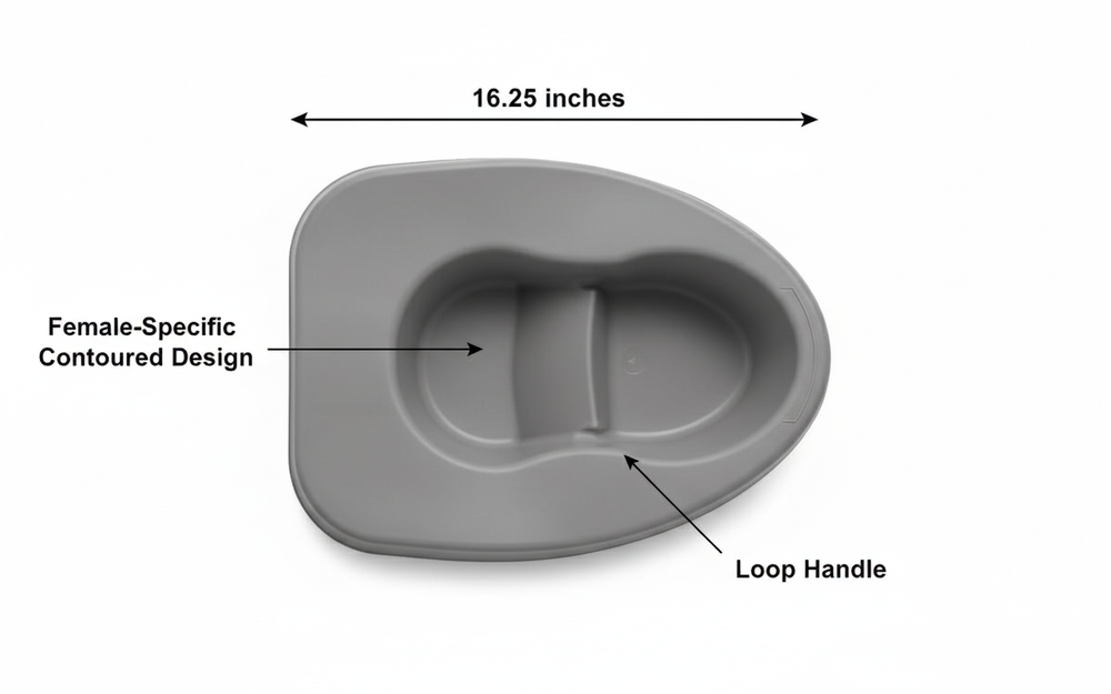 Top view of bariatric bedpan