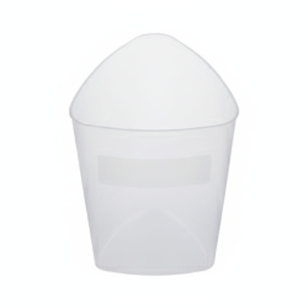 Top view showing triangular opening and frosted panel