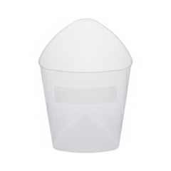 Top view showing triangular opening and frosted panel