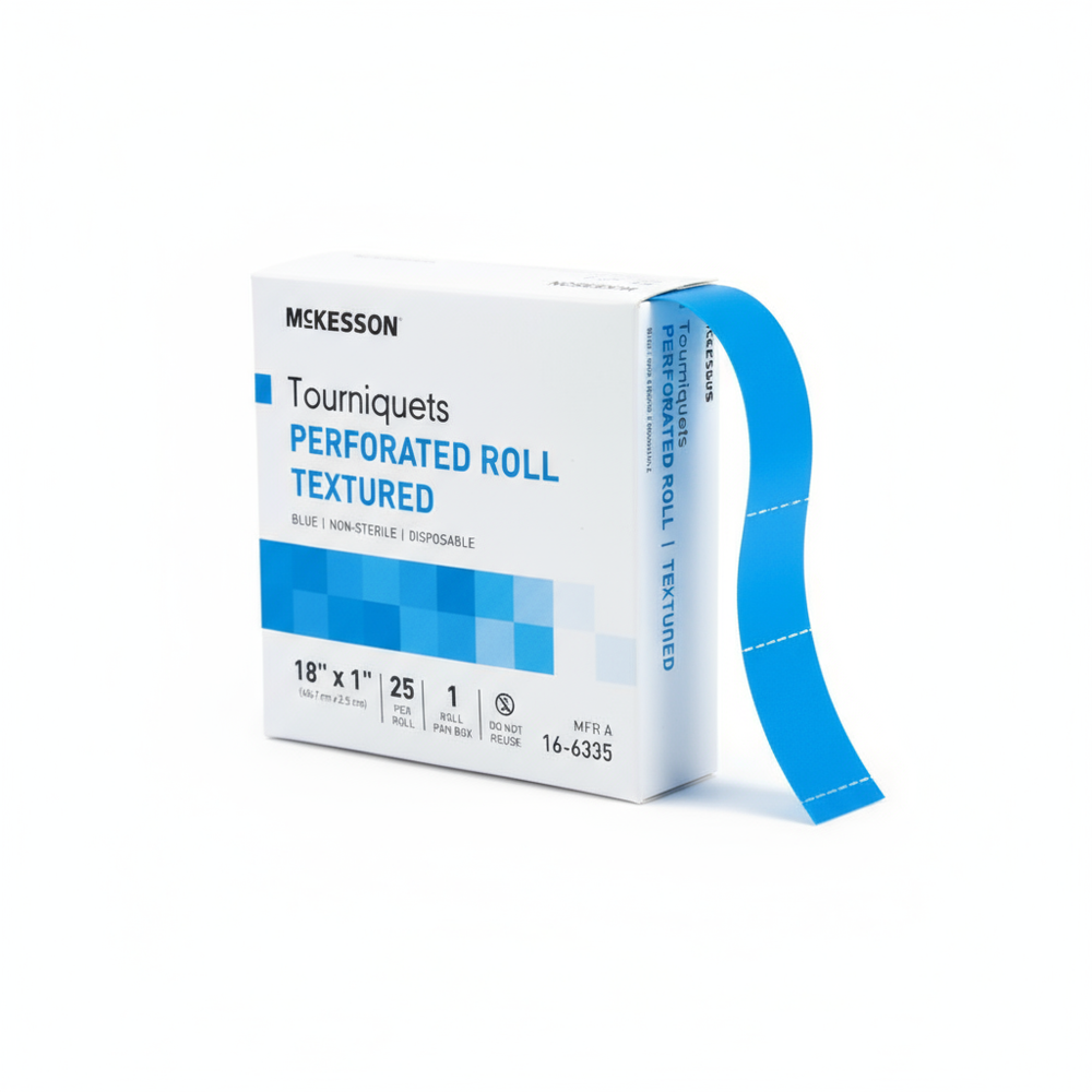 Tourniquet being dispensed from box