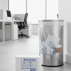 Trash bag in receptacle