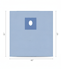 Unfolded drape showing 31x42 inch coverage area