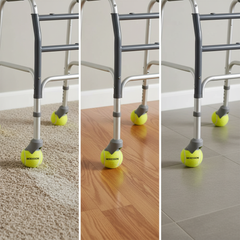 Walker glides on carpet, hardwood, and tile