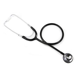 Classic Adult Stethoscope - Single Lumen with Aluminum Chestpiece, Latex-Free, Black