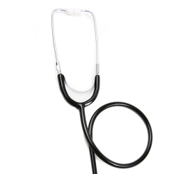 Classic Adult Stethoscope - Single Lumen with Aluminum Chestpiece, Latex-Free, Black