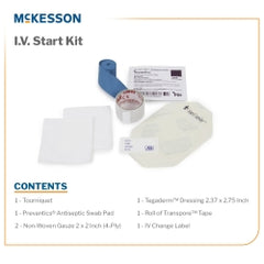 IV Start Kit with Prevantics Antiseptic Swab Pad - Sterile IV Insertion Tray with Tegaderm Dressing