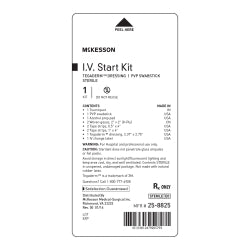IV Start Kit with Tegaderm Dressing and PVP Swabstick - Sterile Single-Use Medical Supply