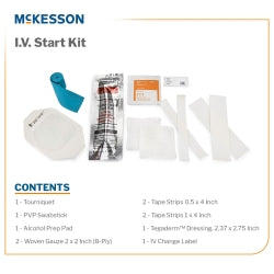 IV Start Kit with Tegaderm Dressing and PVP Swabstick - Sterile Single-Use Medical Supply