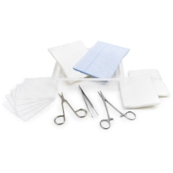 Sterile Laceration Tray with Surgical Instruments - Complete Wound Repair Kit