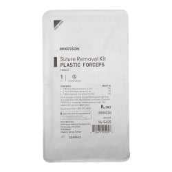 McKesson Sterile Suture Removal Kit - Metal Littauer Scissors, Plastic Forceps, Gauze (16-5425)