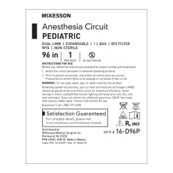 Anesthesia Breathing Circuit 1 Liter Bag with Gas Sampling Line - Dual Limb Expandable Tube (96 Inch)