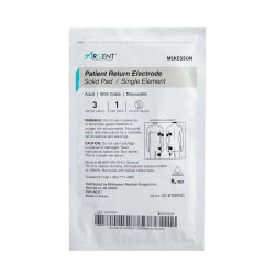McKesson Argent Patient Return Electrode - Disposable Electrosurgical Grounding Pad with Hydrogel, 10-Foot Cord, Adult