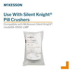 McKesson Silent Knight Single Use Pill Crusher Pouches - Latex-Free Clear Plastic - 2 x 4.5 Inch - 1000 Count