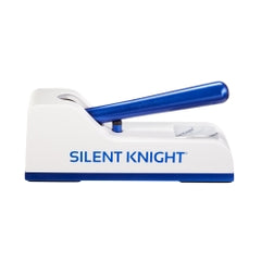 Silent Knight Hand Operated Pill Crusher - Professional Grade with Dual-Action Crushing, Surgical Steel (Blue/White)