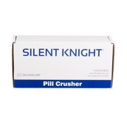 Silent Knight Hand Operated Pill Crusher - Professional Grade with Dual-Action Crushing, Surgical Steel (Blue/White)