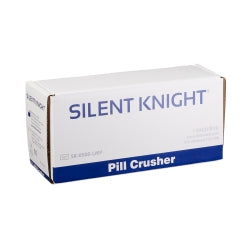Silent Knight Hand Operated Pill Crusher - Professional Grade with Dual-Action Crushing, Surgical Steel (Blue/White)