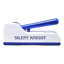 Silent Knight Hand Operated Pill Crusher - Professional Grade with Dual-Action Crushing, Surgical Steel (Blue/White)