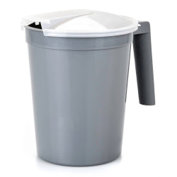 McKesson Medical Pitcher 32 oz - Graphite with Handle, Translucent Lid, Single Patient Use