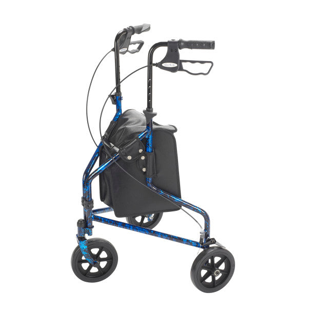 Deluxe 3 Wheel Aluminum Rollator, 7.5" Casters