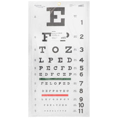Professional Snellen Eye Chart - 20 Foot Distance, Non-Reflective Matte Finish (11 x 22 Inch)
