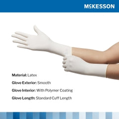 Sterile Latex Surgical Gloves Powder-Free - Beaded Cuff with Polymer Coating