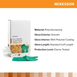McKesson Perry Performance Plus Neoprene Powder-Free Sterile Surgical Gloves - Latex-Free, Dark Green