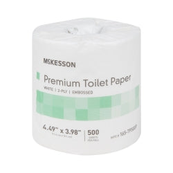 Premium 2-Ply Toilet Tissue - Sustainable Rapidly Renewable Fiber Bath Tissue 500 Sheets
