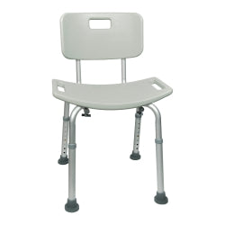 McKesson Aluminum Bath Bench - 400 lb Capacity, Adjustable Height with Fixed Handles, Gray