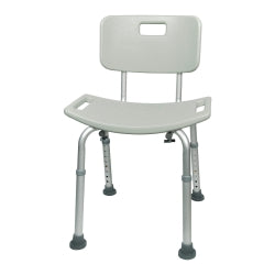 McKesson Aluminum Bath Bench - 400 lb Capacity, Adjustable Height with Fixed Handles, Gray