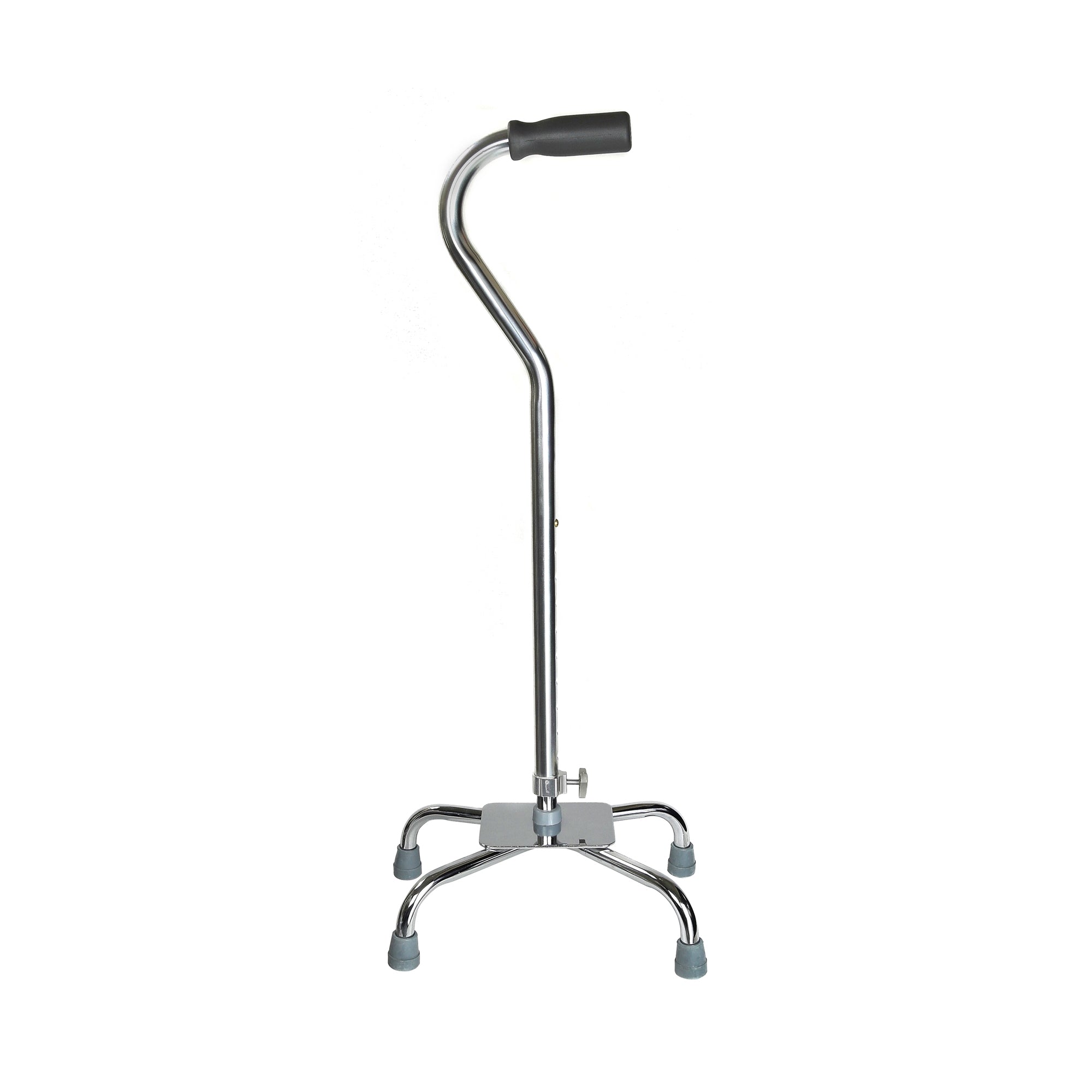 Large Base Quad Cane - Steel Frame with Padded Offset Handle | 300 lbs Capacity