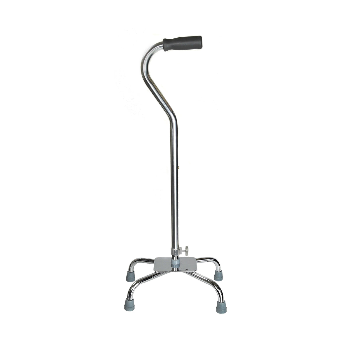 Large Base Quad Cane - Steel Frame with Padded Offset Handle | 300 lbs Capacity