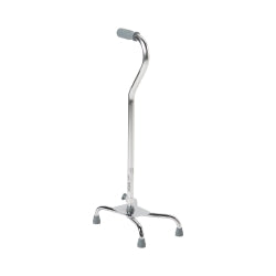 Large Base Quad Cane - Steel Frame with Padded Offset Handle | 300 lbs Capacity