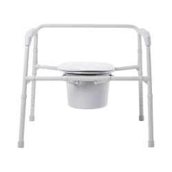 McKesson Heavy Duty Folding Commode Chair - 3-in-1 Bedside Toilet Safety Frame - 650 lbs Capacity - 15.5 to 22 Inch Adjustable Height