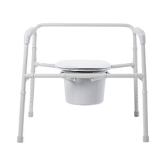 McKesson Heavy Duty Folding Commode Chair - 3-in-1 Bedside Toilet Safety Frame - 650 lbs Capacity - 15.5 to 22 Inch Adjustable Height