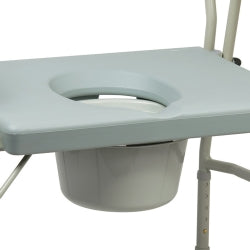 McKesson Bariatric Commode Chair - Heavy-Duty Steel Frame, 1000 lbs Capacity, Drop Arm, 12 Qt Bucket - Gray