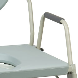 McKesson Bariatric Commode Chair - Heavy-Duty Steel Frame, 1000 lbs Capacity, Drop Arm, 12 Qt Bucket - Gray