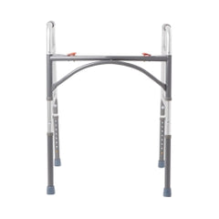 Bariatric Steel Frame Folding Walker - Heavy Duty 500 lbs Capacity - Adjustable Height 32-39 Inch