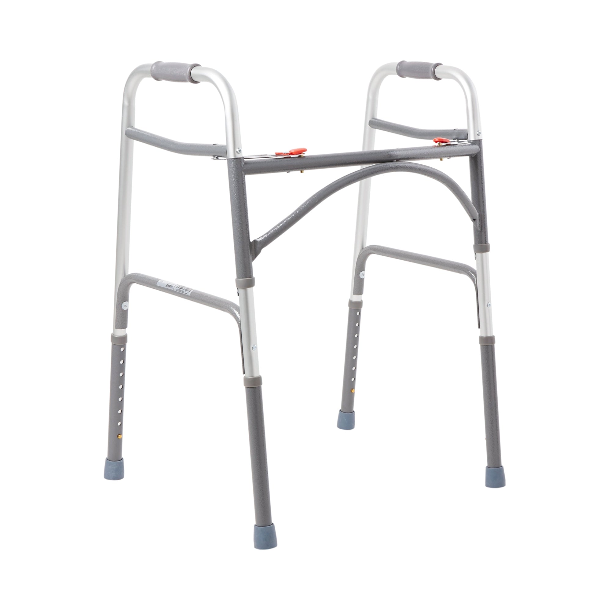 Bariatric Steel Frame Folding Walker - Heavy Duty 500 lbs Capacity - Adjustable Height 32-39 Inch