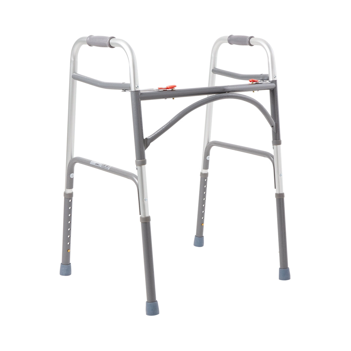 Bariatric Steel Frame Folding Walker - Heavy Duty 500 lbs Capacity - Adjustable Height 32-39 Inch