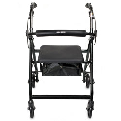 Lightweight Aluminum 4-Wheel Rollator Walker - Adjustable Height, 300 lbs Capacity, Padded Seat