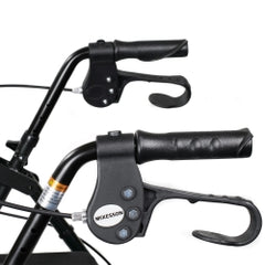 Lightweight Aluminum 4-Wheel Rollator Walker - Adjustable Height, 300 lbs Capacity, Padded Seat