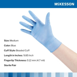Sterile Nitrile Exam Gloves Powder-Free - Textured Fingertips Medical Grade Blue