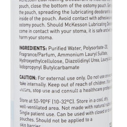 McKesson Lubricating Ostomy Appliance Deodorant - Clear Formula, Odor Elimination & Anti-Pancaking